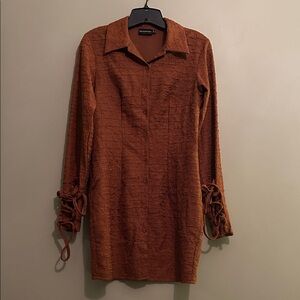 PrettyLittleThing Textured Shirt Dress Size 4